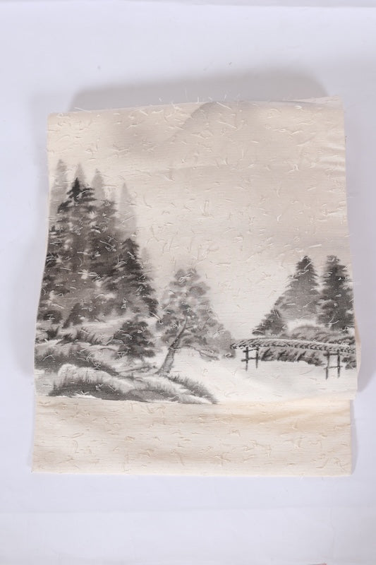 Japanese used sash belt (Nagoya-obi) 100% silk /T543