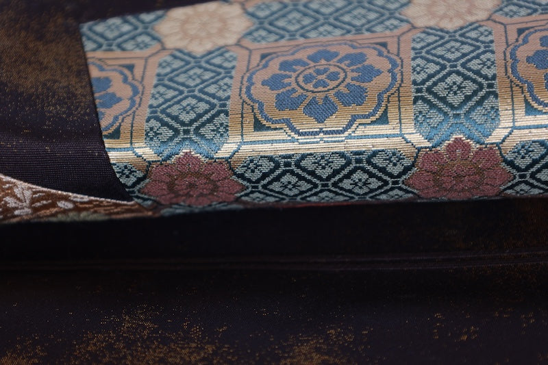 Japanese kimono sash belt used(fukuroobi)silk100%/K424