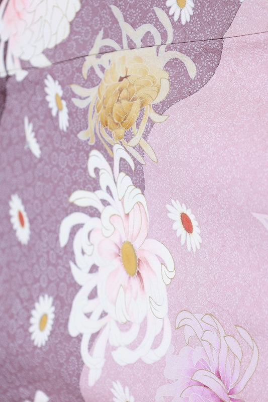 Japanese kimono Used(Houmongi) L-size 100% silk /G8