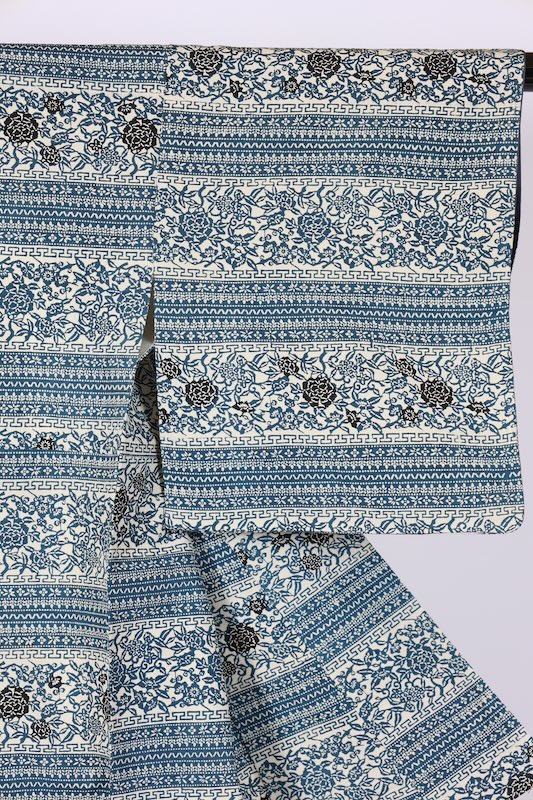 Japanese kimono used <Tsumugi> Msize silk 100% /T583