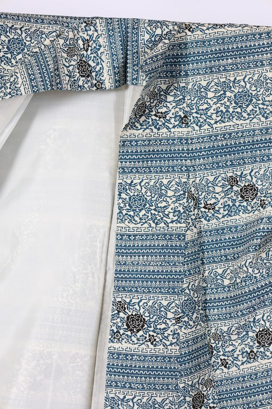 Japanese kimono used <Tsumugi> Msize silk 100% /T583