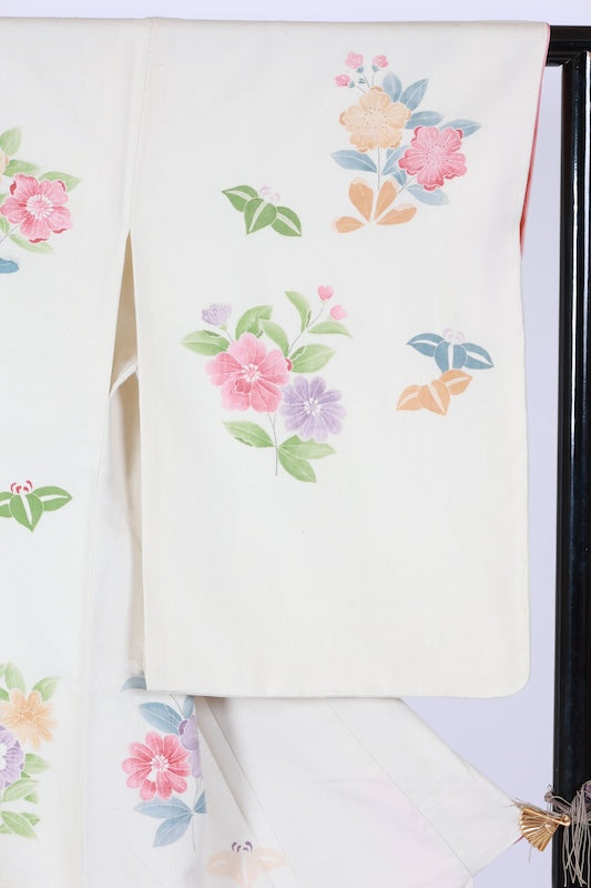 New Unused Japanese kimono <Houmongi> Msize silk 100% /T562