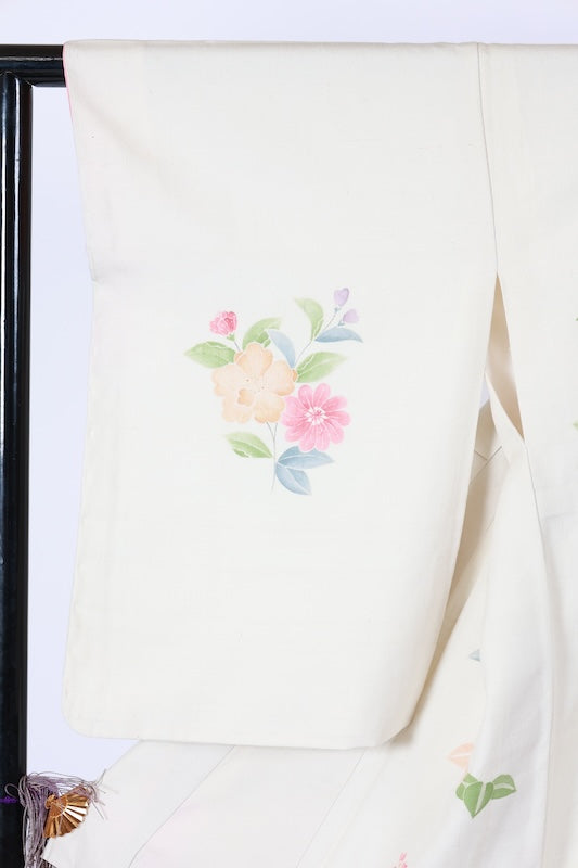 New Unused Japanese kimono <Houmongi> Msize silk 100% /T562