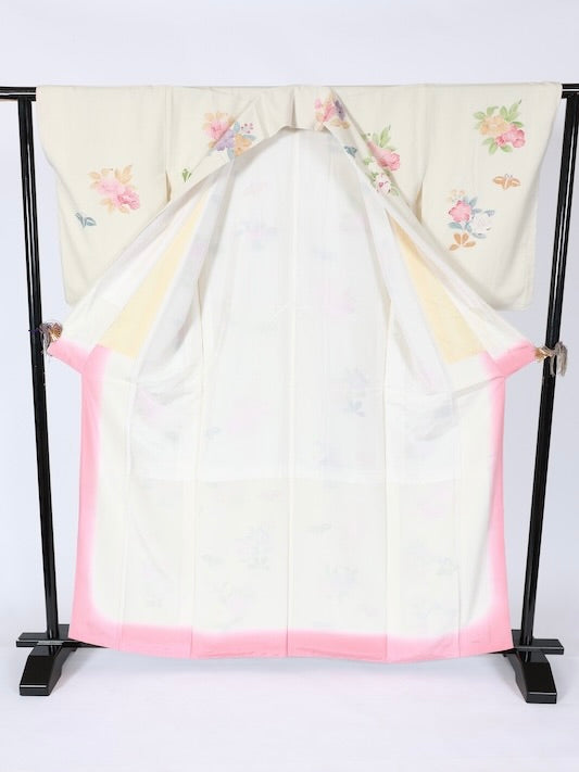 New Unused Japanese kimono <Houmongi> Msize silk 100% /T562