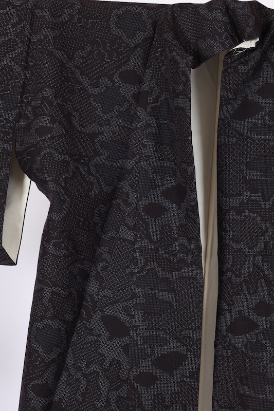 Japanese kimono used <Tsumugi> Msize silk 100% /T569