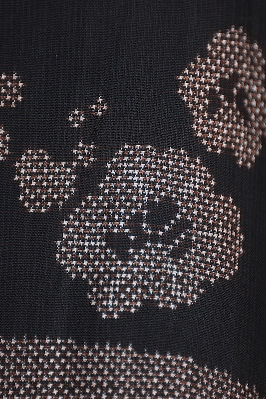 Japanese kimono used <Tsumugi> Msize silk 100% /