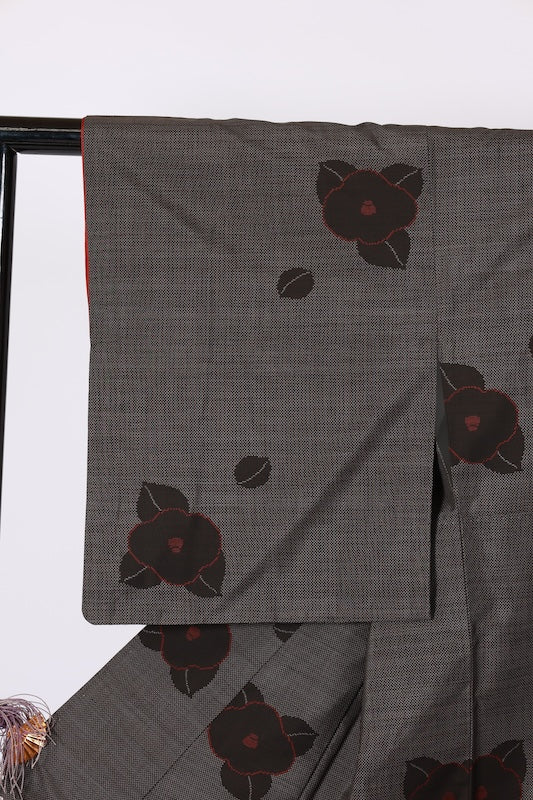 Japanese kimono used <Tsumugi> Msize silk 100% /T585