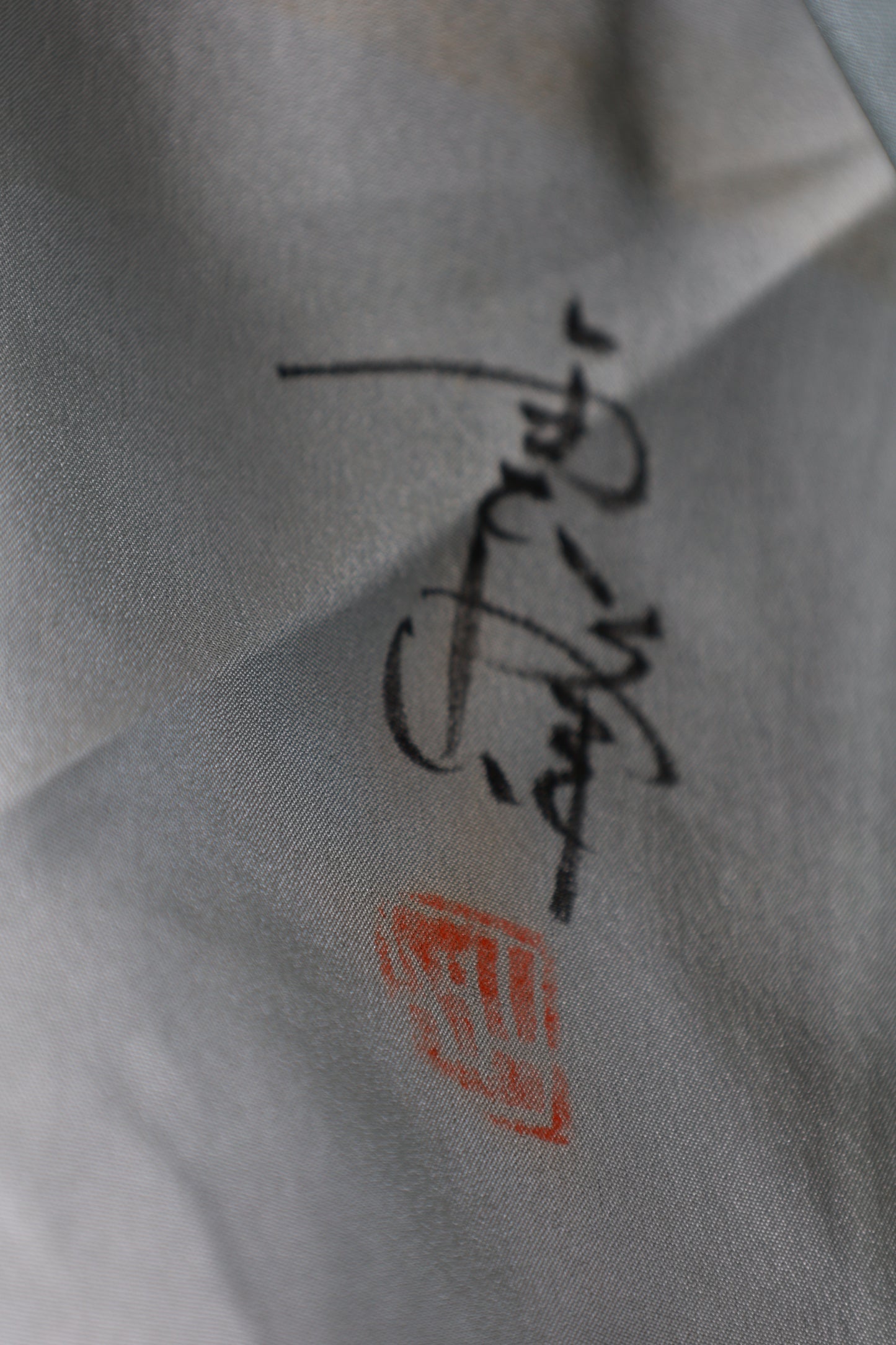 Men's used Kimono ensemble, dark green, silk floss, handwoven, J40