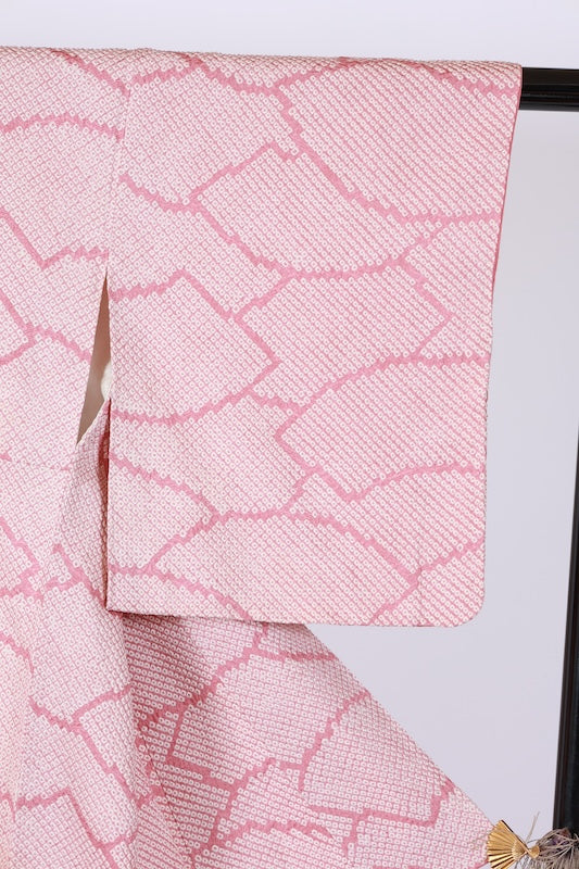 Japanese kimono used <Komon> Msize silk 100% /T657