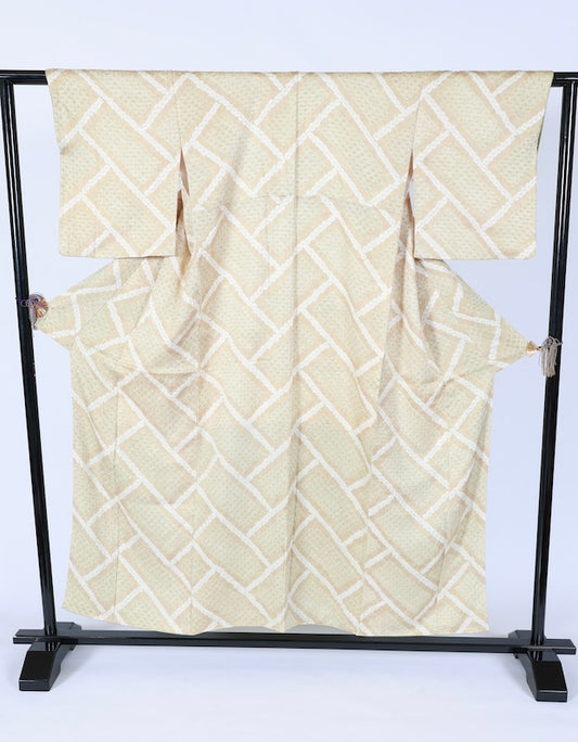 Japanese kimono used <Komon> Msize silk 100% /T671