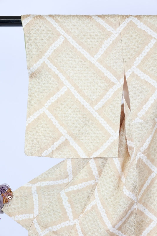 Japanese kimono used <Komon> Msize silk 100% /T671