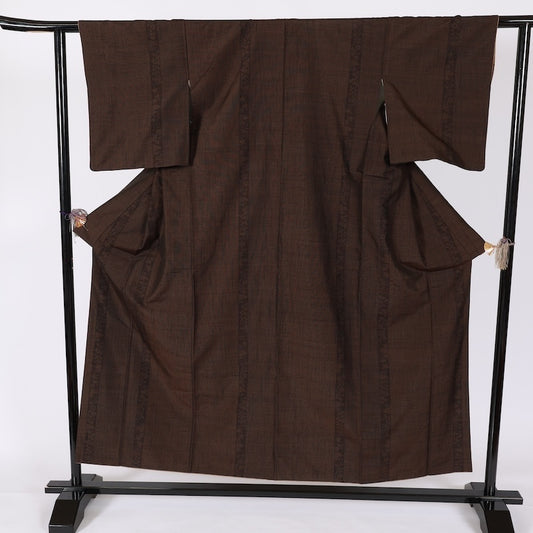 Japanese kimono used <Tsumugi> Msize silk 100% /T661