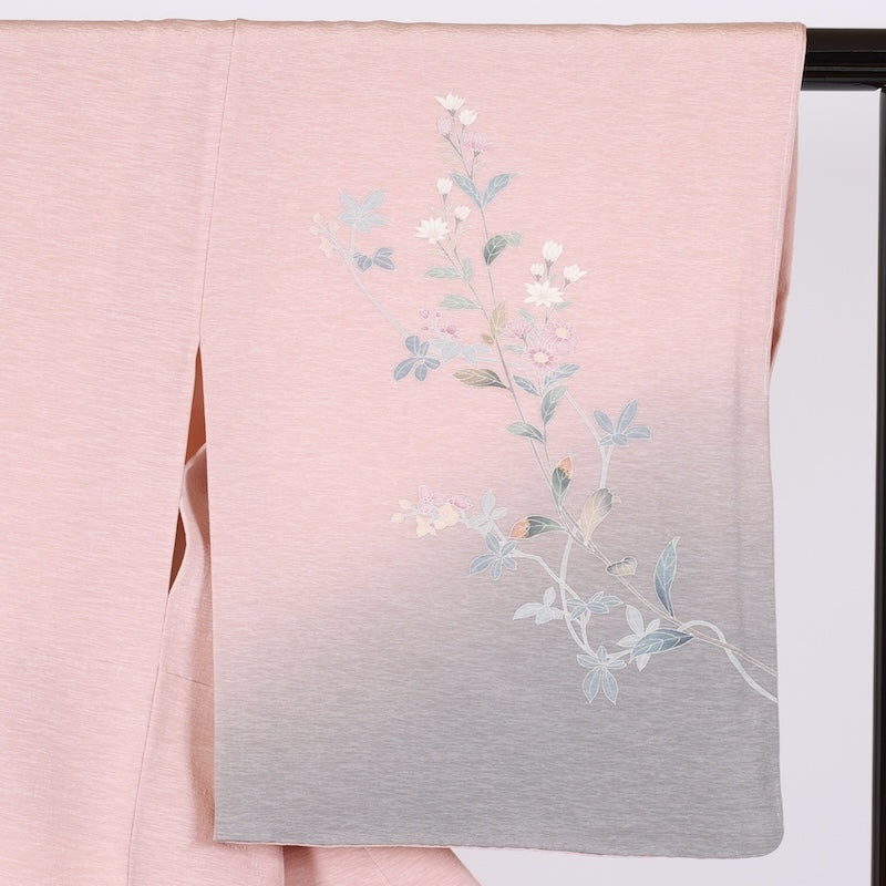 Japanese kimono Unused <houmongi> Msize silk 100% /T656
