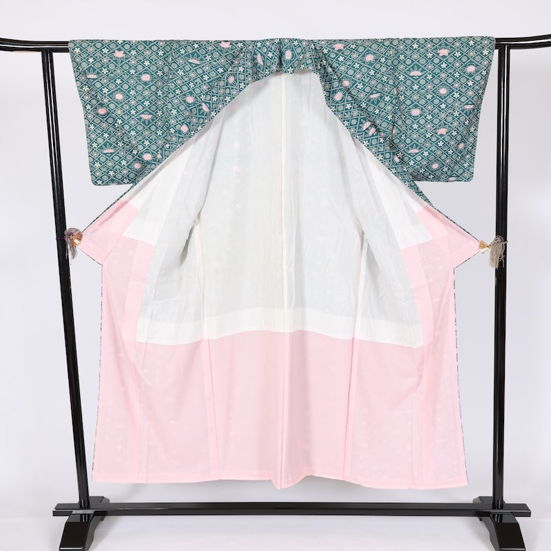 Japanese kimono Unused <Komon> Ssize /T654
