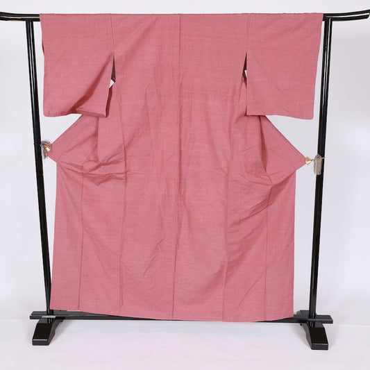 Japanese kimono used <Tsumugi> Lsize silk 100% /T652