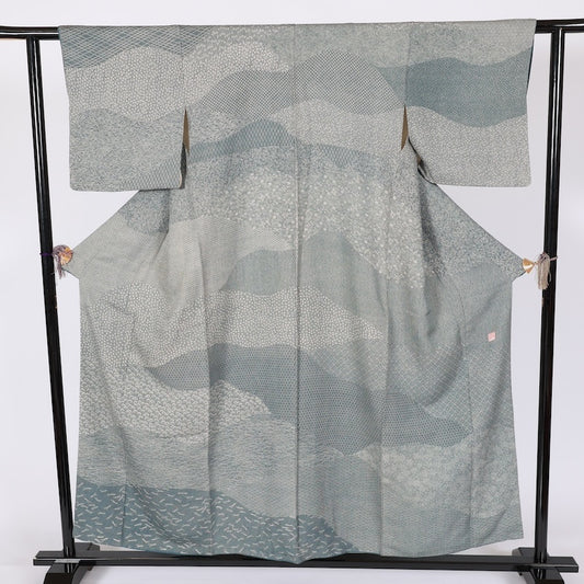 Japanese kimono used <Komon> Msize silk 100% /T651