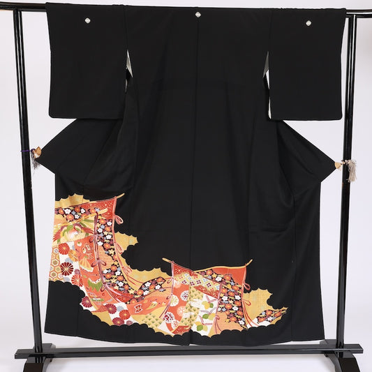 Japanese kimono (Kurotomesode) M-size 100% silk /G42
