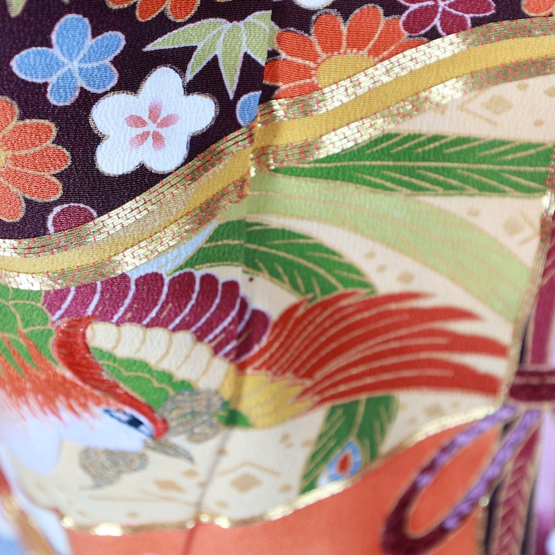 Japanese kimono (Kurotomesode) M-size 100% silk /G42