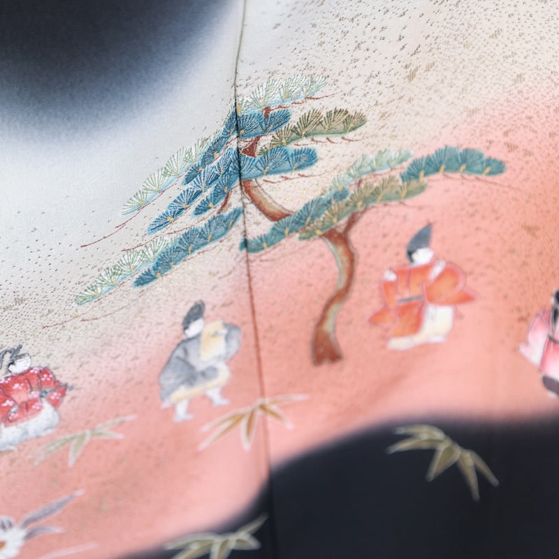 Japan kimono Used silk-100% size M/ G49