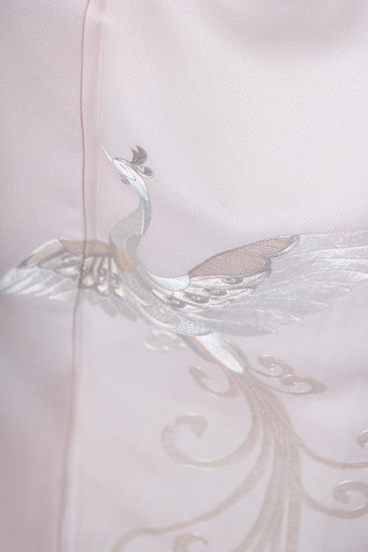 Used kimono (irotomesode) M-size 100% silk /1262