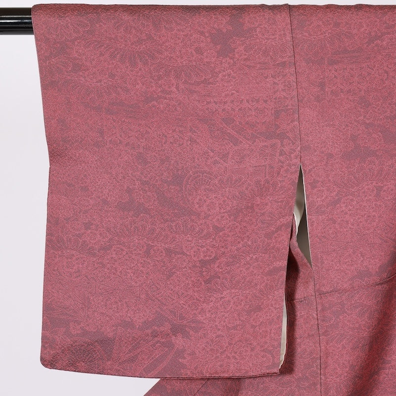 Japanese kimono used <Komon> Msize silk 100% /T644