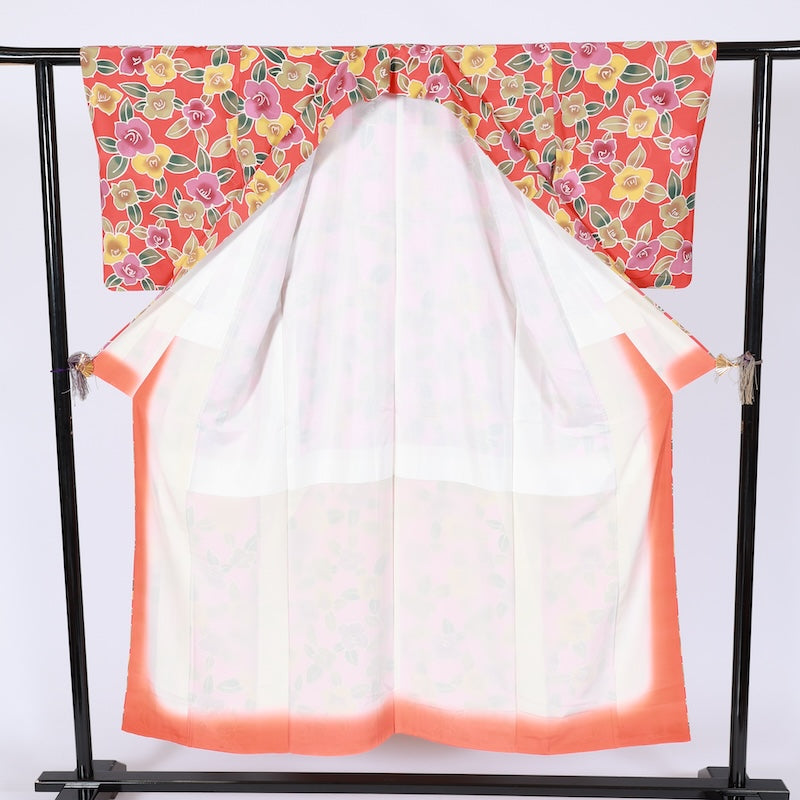 Japanese kimono used <Komon> Msize silk 100% /T641
