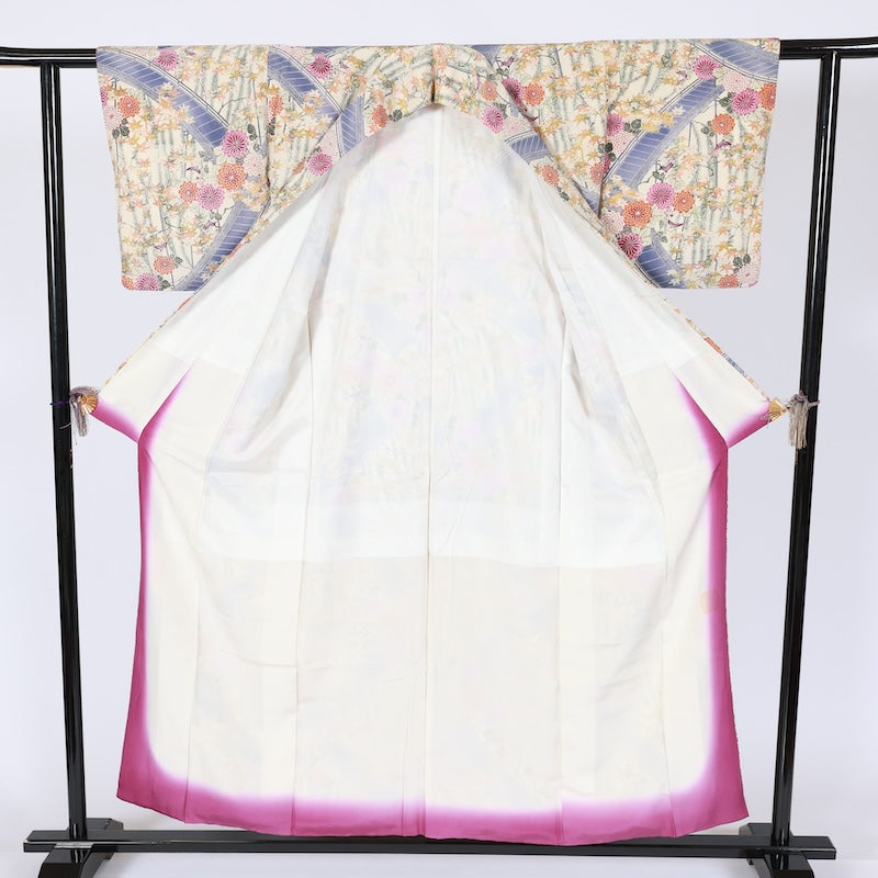 Japanese kimono used <Komon> Msize silk 100% /T639