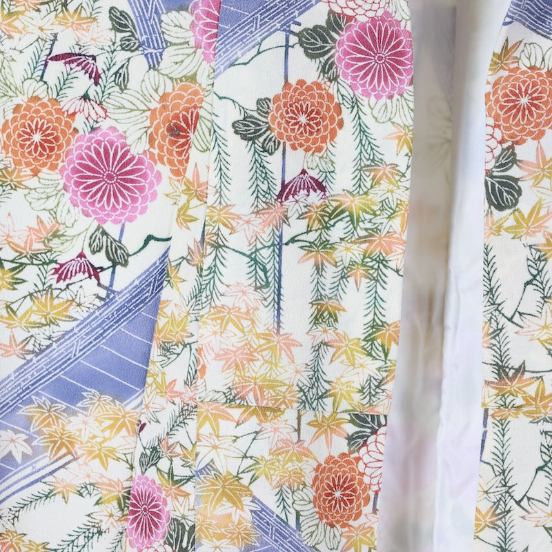 Japanese kimono used <Komon> Msize silk 100% /T639