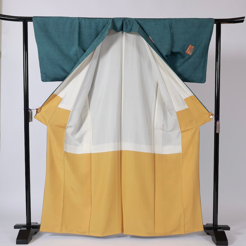 Used kimono (tsukesage) L-size 100% silk /1266