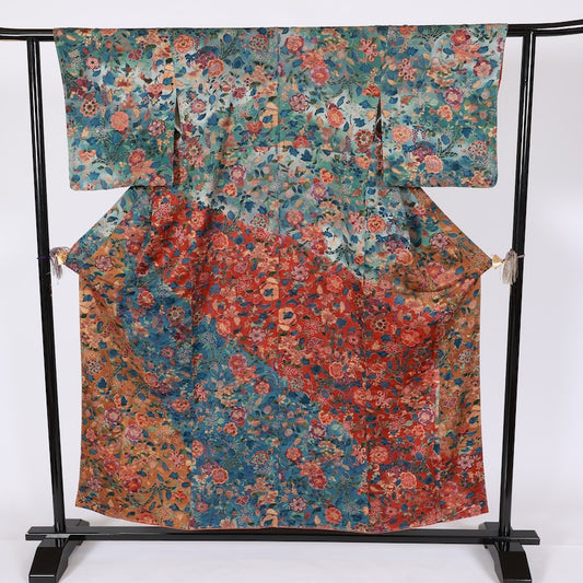 Japanese kimono Unused <Komon> Msize silk 100% /T635