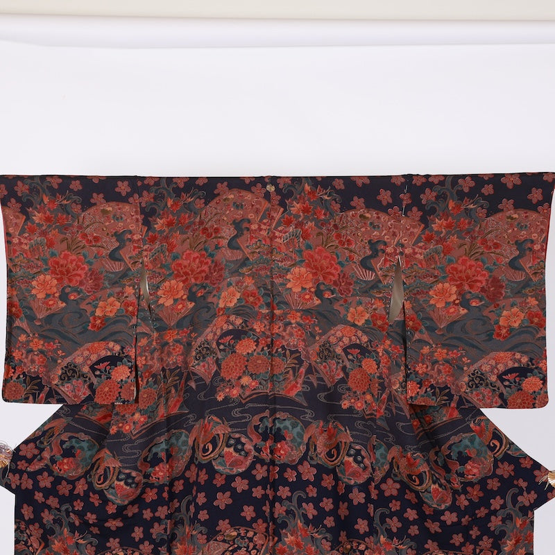 Japanese kimono used <Komon> Msize silk 100% /T634