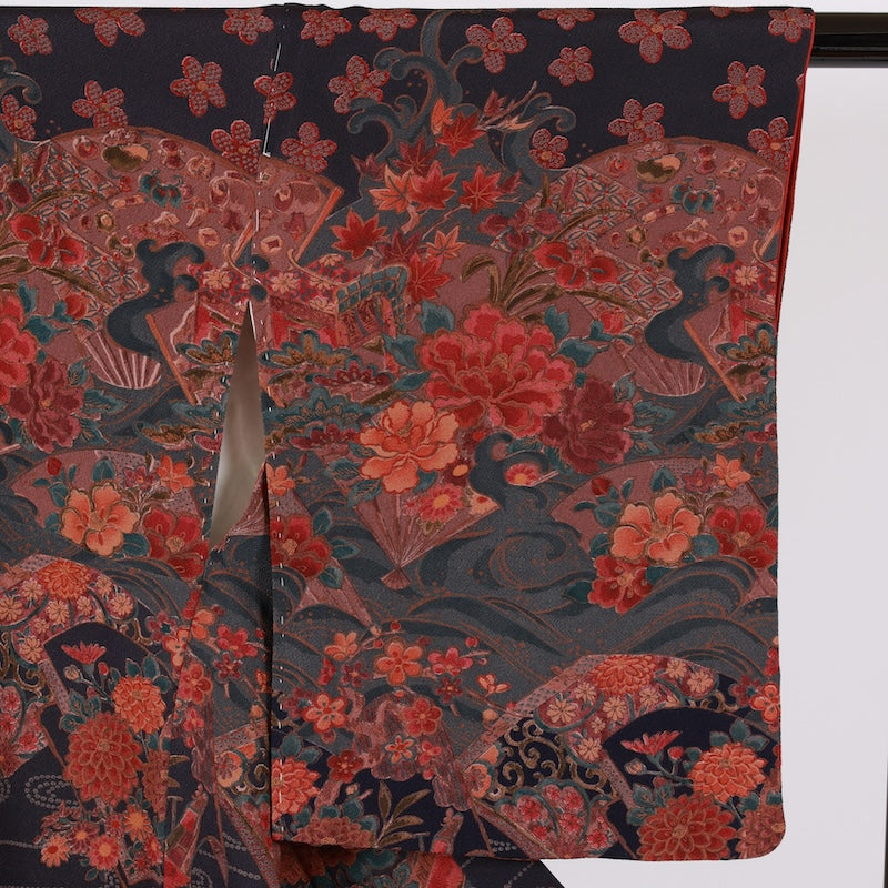 Japanese kimono used <Komon> Msize silk 100% /T634