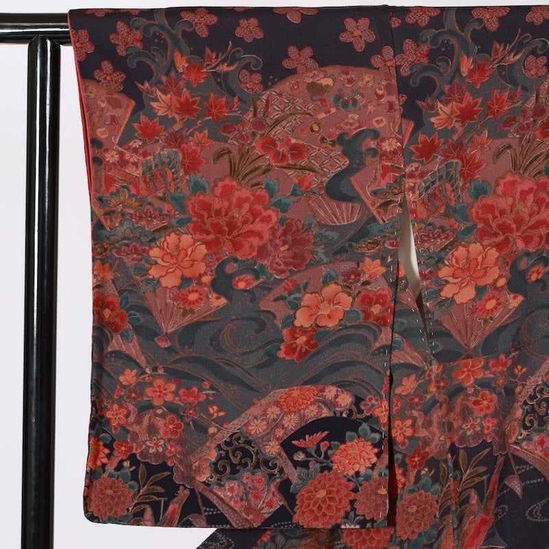 Japanese kimono used <Komon> Msize silk 100% /T634