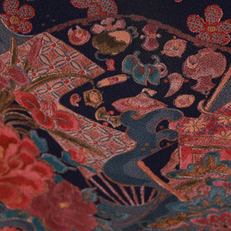 Japanese kimono used <Komon> Msize silk 100% /T634