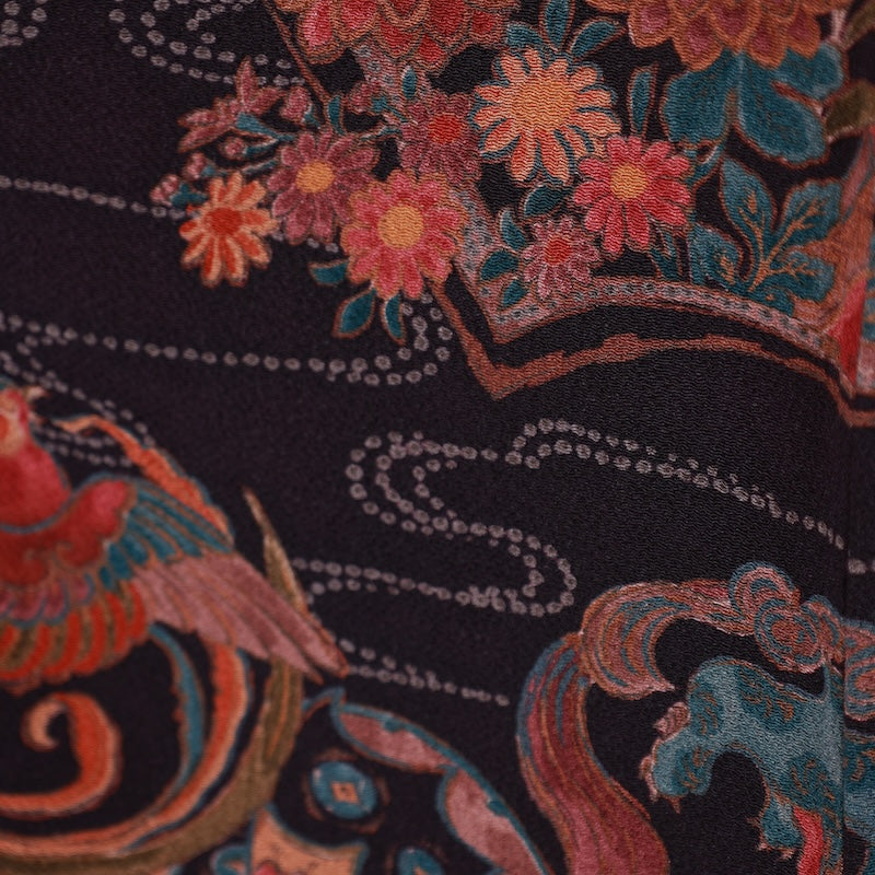 Japanese kimono used <Komon> Msize silk 100% /T634