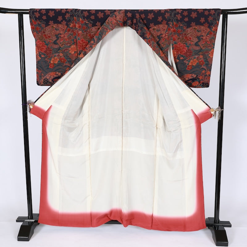 Japanese kimono used <Komon> Msize silk 100% /T634