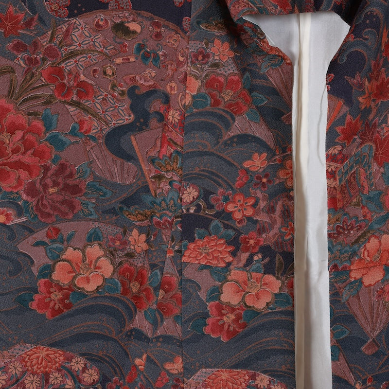 Japanese kimono used <Komon> Msize silk 100% /T634