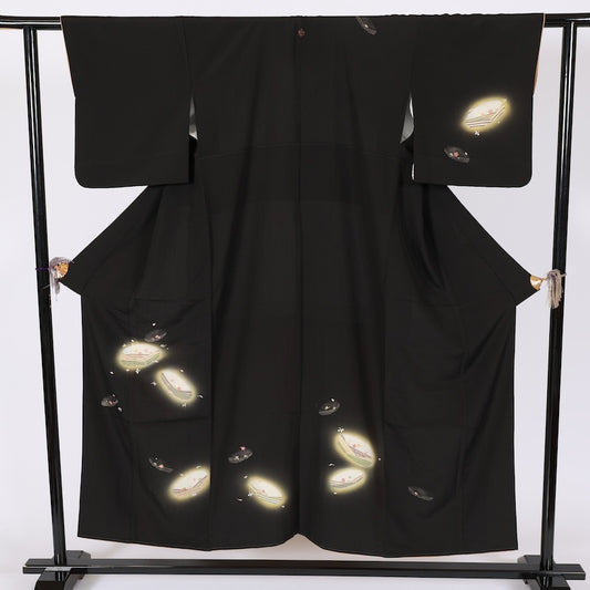 Japanese kimono used <houmongi> Msize silk 100% /T632