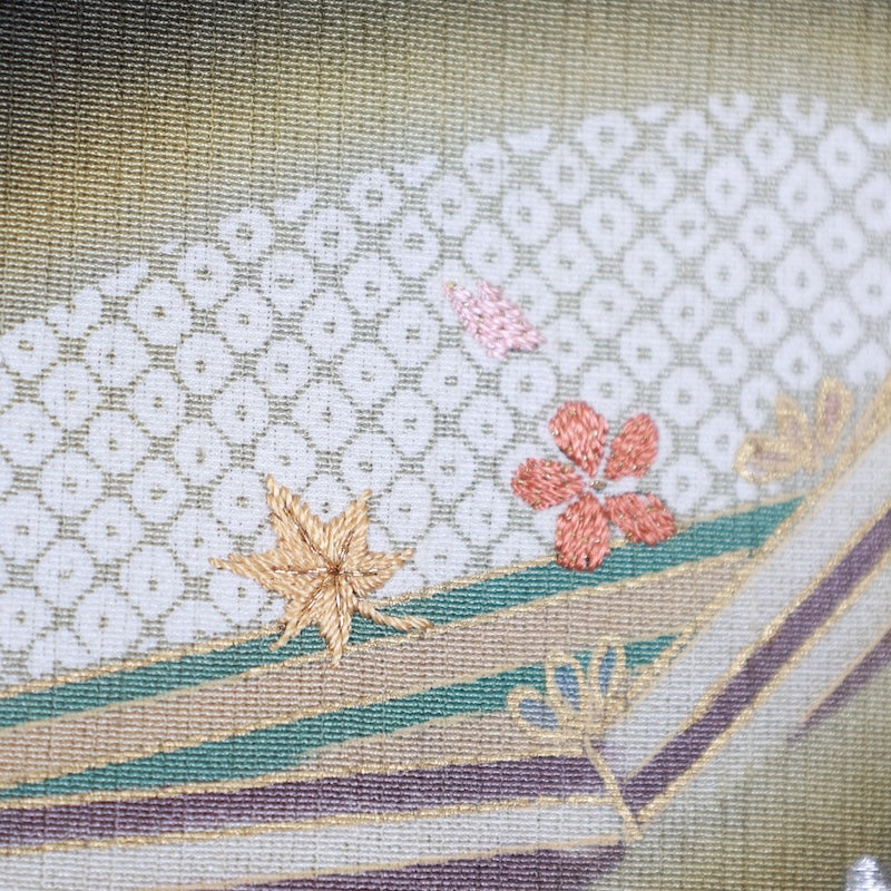 Japanese kimono used <houmongi> Msize silk 100% /T632