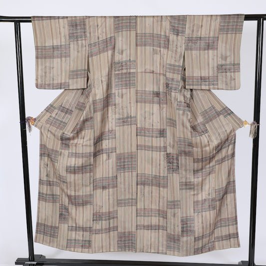 Japanese kimono used <Komon> Msize silk 100% /T631