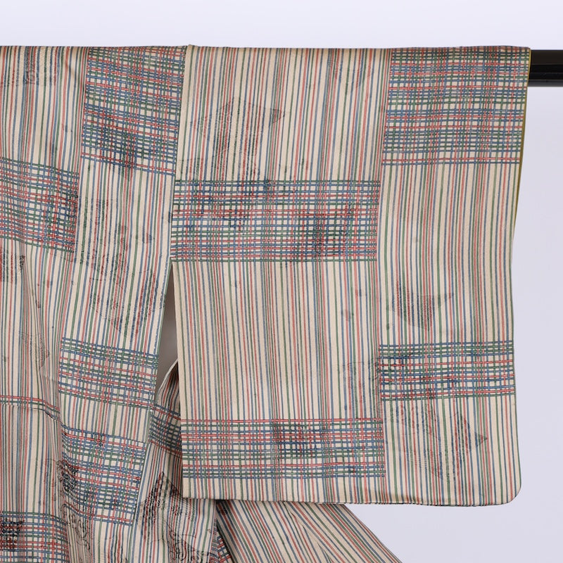 Japanese kimono used <Komon> Msize silk 100% /T631