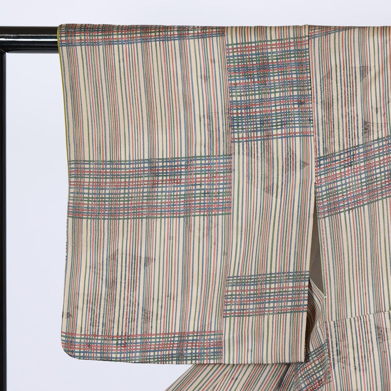 Japanese kimono used <Komon> Msize silk 100% /T631