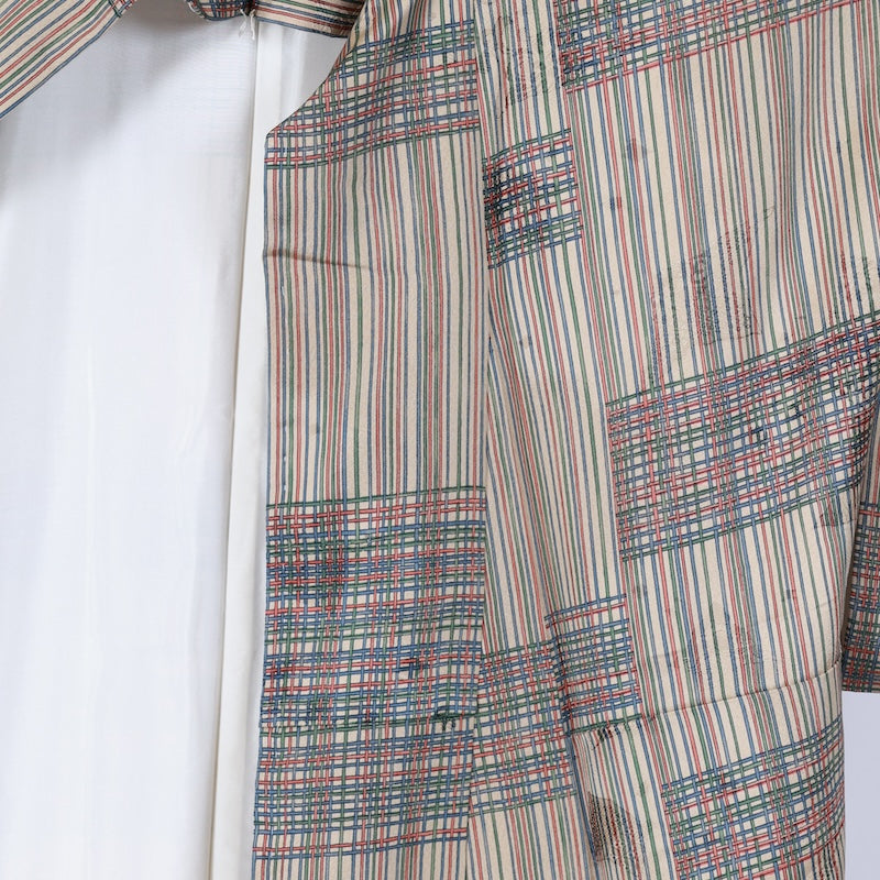 Japanese kimono used <Komon> Msize silk 100% /T631
