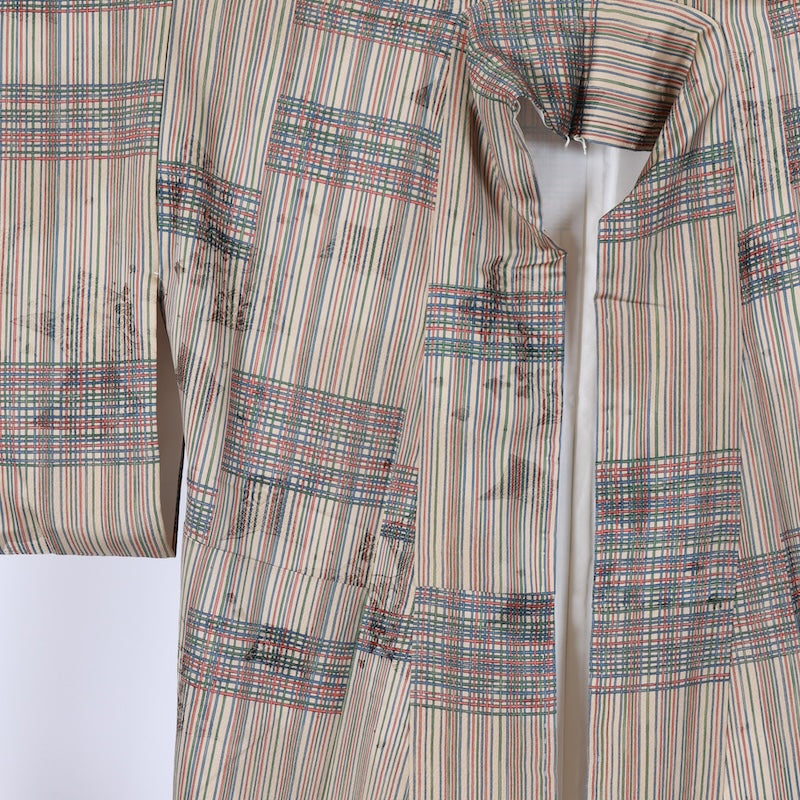 Japanese kimono used <Komon> Msize silk 100% /T631
