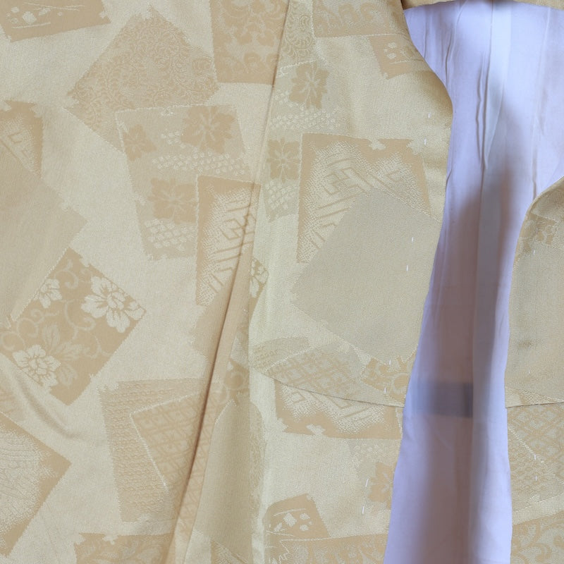 Japanese kimono used <Iromuzi> Msize silk 100% /T630