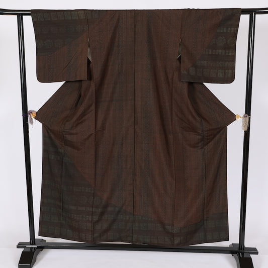 Japanese kimono used <houmongi> Msize silk 100% /T627