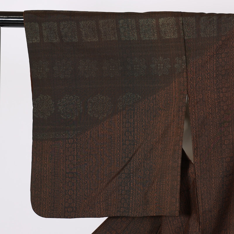 Japanese kimono used <houmongi> Msize silk 100% /T627