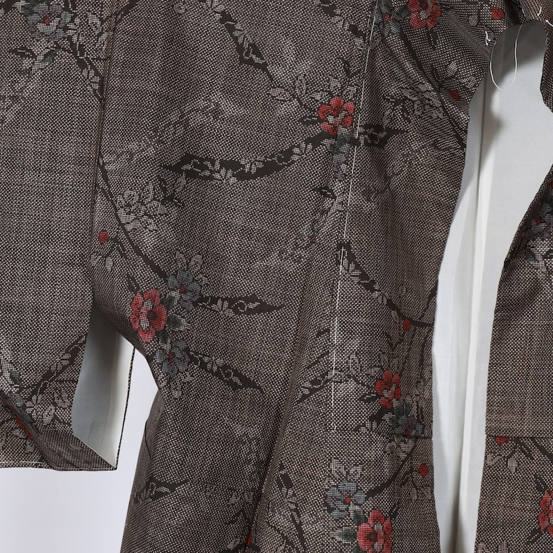 Japanese kimono Unused <Tsumugi> Msize silk 100% /T624