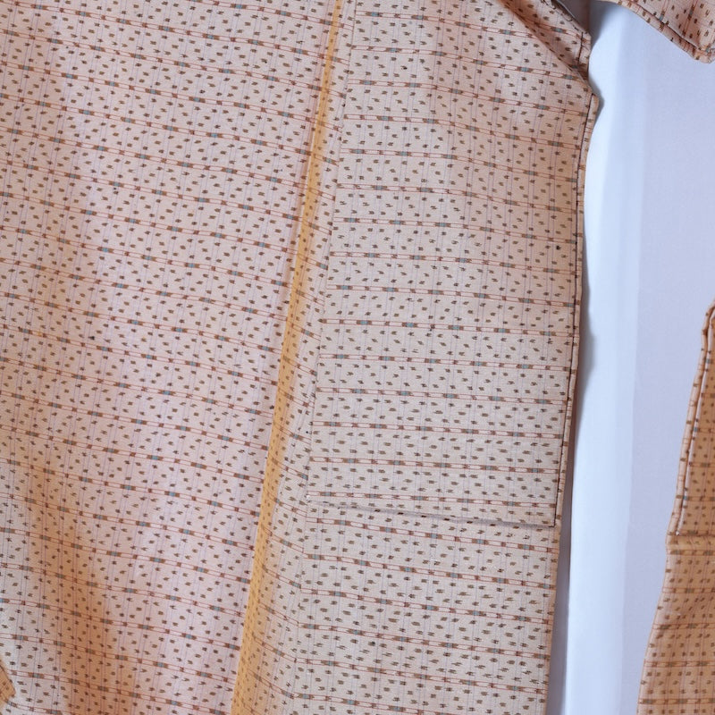 Japanese kimono used <Tsumugi> Msize silk 100% /T621