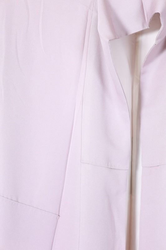 Japanese formal kimono used (Irotomesode) with one crest and nine stars, light purple, green, brown, purple, gold, floral and landscape design, Kyo-Yuzen dyeing, B73